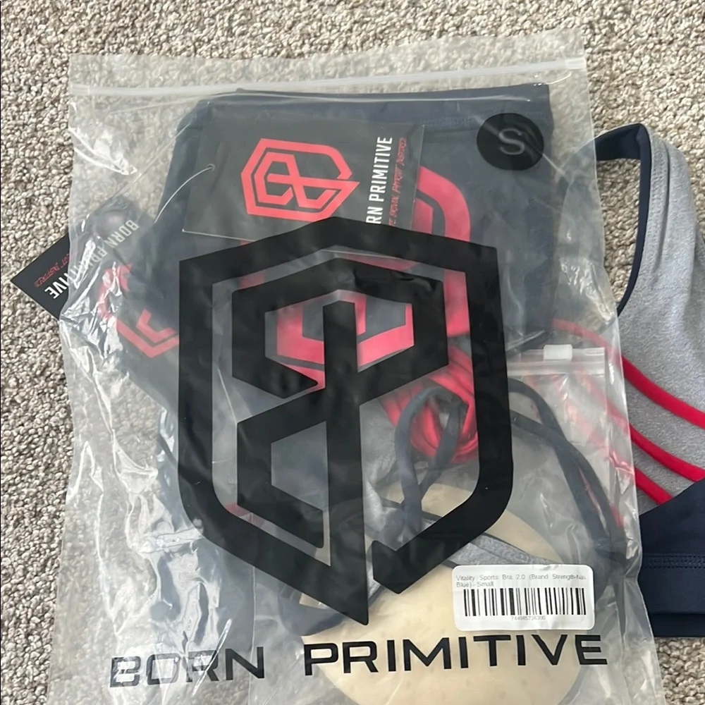 Born Primitive Vitality 2.0 Blue and Red Sports Bra with Geometric Logo - Picture 7 of 7